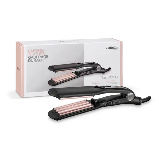 BaByliss The Crimper Plancha alisadora y rizadora para flequillo Caliente Negro, R