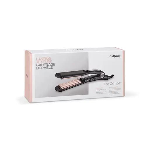 BaByliss The Crimper Plancha alisadora y rizadora para flequillo Caliente Negro, R