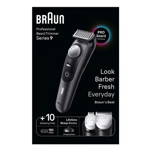 Braun BeardTrimmer 9 BT9421 depiladora para la barba Batería 40 Negro
