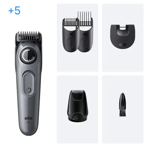 Braun BeardTrimmer 3 BT3560 depiladora para la barba Batería 40 2 cm Negro, Gris