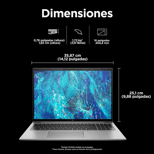 HP ZBook Firefly 16 G11 Intel Core Ultra 7 155H Estación de trabajo móvil 40,6 cm