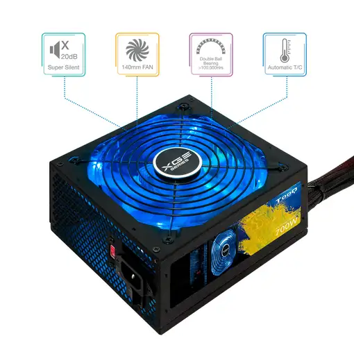 TooQ TQXGEII-700SAP unidad de fuente de alimentación 700 W 20+4 pin ATX ATX Negro