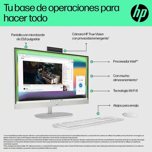 HP 24-cr0038ns Intel® Core™ i3 i3-1315U 60,5 cm (23.8\) 1920 x 1080 Pixeles PC tod