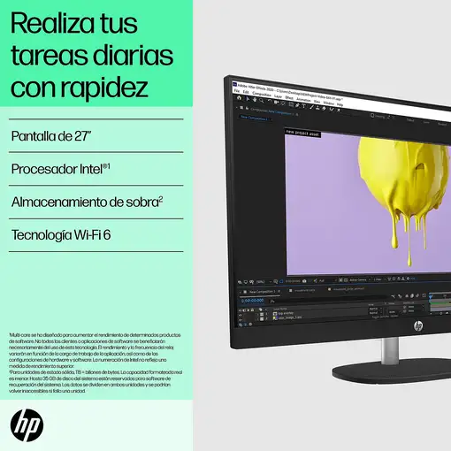 HP 27 inch All-in-One 27-cr0089ns PC Intel® Core™ i5 i5-1335U 16 GB DDR4-SDRAM 512