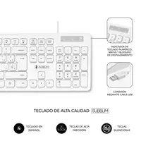 Combo Teclado y Ratón Business Slim Silencioso Con Cable Usb  Blanco