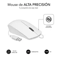 Combo Teclado y Ratón Business Slim Silencioso Con Cable Usb  Blanco