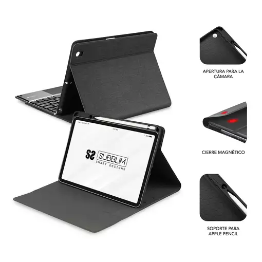 Funda Con Teclado Ipad 10G Keytab Pro Bt Touchpad Negro