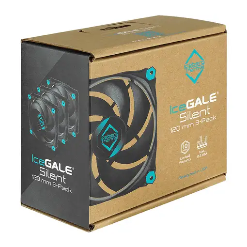 Iceberg Thermal IceGALE Silent Carcasa del ordenador Ventilador 12 cm Negro 3 piez