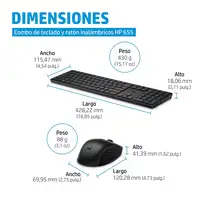 HP Conjunto de teclado y ratón inalámbricos 655