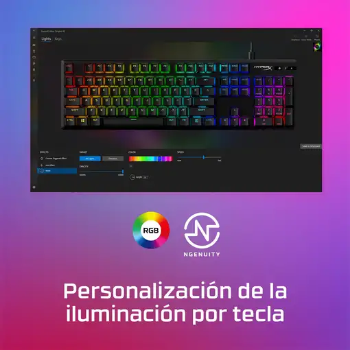 HyperX Teclado mecánico gaming Alloy Origins PBT HX rojo