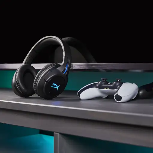 HyperX Cloud Flight - Auriculares gaming inalámbricos (azul-negro) - PS5-PS4