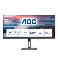 AOC V5 U34V5C/BK pantalla para PC 86,4 cm (34") 3440 x 1440 Pixeles UltraWide Quad