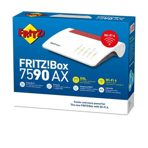 FRITZ!Box 7590 AX router inalámbrico Gigabit Ethernet Doble banda (2,4 GHz / 5 GHz