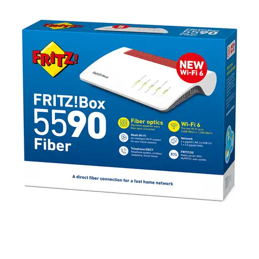FRITZ!Box 5590 Fiber XGS-PON router inalámbrico Gigabit Ethernet Doble banda (2,4
