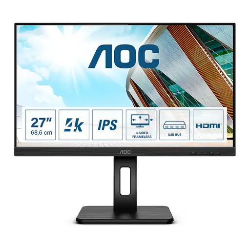 AOC P2 U27P2 LED display 68,6 cm (27\) 3840 x 2160 Pixeles 4K Ultra HD Negro