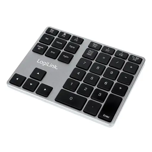 LogiLink ID0187 teclado numérico Universal Bluetooth Aluminio, Negro