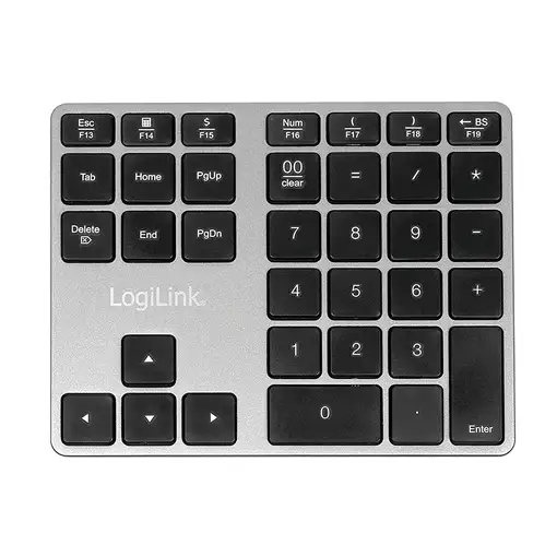 LogiLink ID0187 teclado numérico Universal Bluetooth Aluminio, Negro