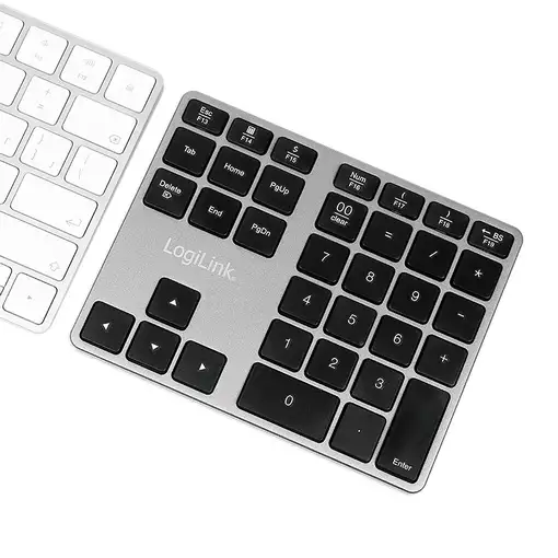 LogiLink ID0187 teclado numérico Universal Bluetooth Aluminio, Negro