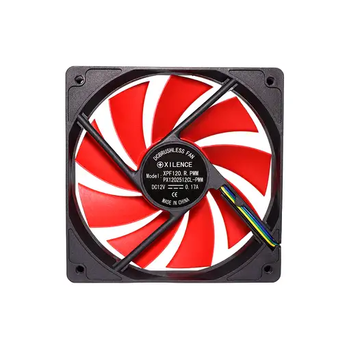 Xilence XPF120.R.PWM Carcasa del ordenador Ventilador 12 cm Negro, Rojo