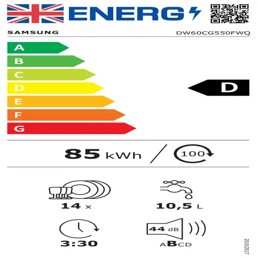 Lavavajillas 14 place settings DW60CG550FWQET SAMSUNG
