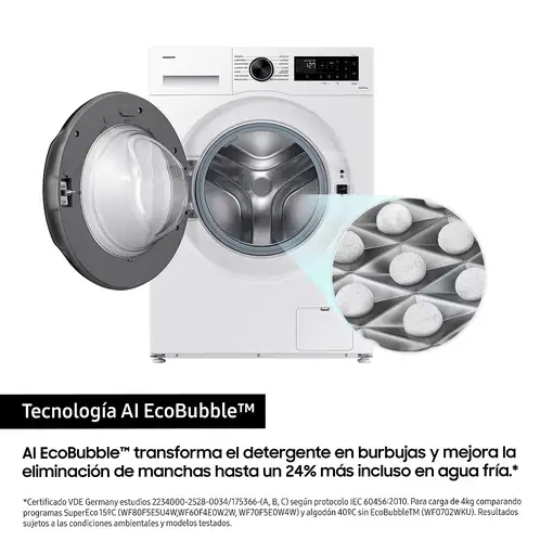 Lavadora carga frontal 11 kg 1400 RPM Negro WW11DG5B25AEEC SAMSUNG