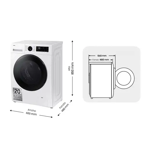 Lavadora-secadoras 5 / 9 kg 1400 rpm Blanco WD90DG5G34BEEC SAMSUNG