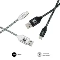 Pack 2 Cables Usb Tipo C – Usb A (3.0A) Negro/Plata