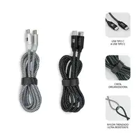 Pack 2 Cables Usb Tipo C – Usb Tipo C (3.0A) Negro/Plata
