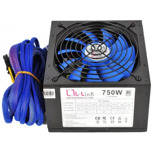 L-Link LL-PS-750-80+ unidad de fuente de alimentación 750 W 20+4 pin ATX Negro