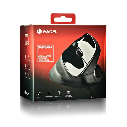NGS SAMSARA ratón Universal mano derecha USB tipo A Laser 3200 DPI