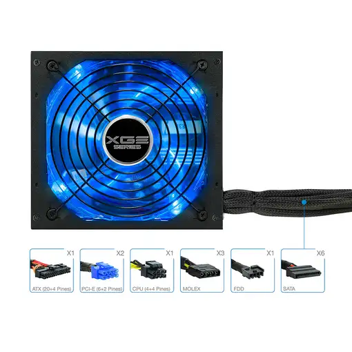 TooQ TQXGEII-800SAP unidad de fuente de alimentación 800 W 20+4 pin ATX ATX Negro