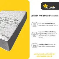 Colchon Viscoelástico 30cm Alta gama | 180 x 180 | Carbono-Grafeno Anti-Stress