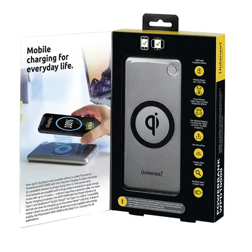 Intenso WPD10000 Polímero de litio 10000 mAh Cargador inalámbrico Plata