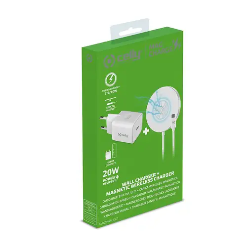 Celly Magchargekit Universal Blanco Corriente alterna Cargador inalámbrico Interio
