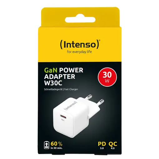 Intenso POWER ADAPTER USB-C GAN/7803022 Universal Blanco Corriente alterna Carga r