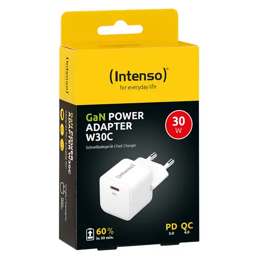 Intenso POWER ADAPTER USB-C GAN/7803022 Universal Blanco Corriente alterna Carga r