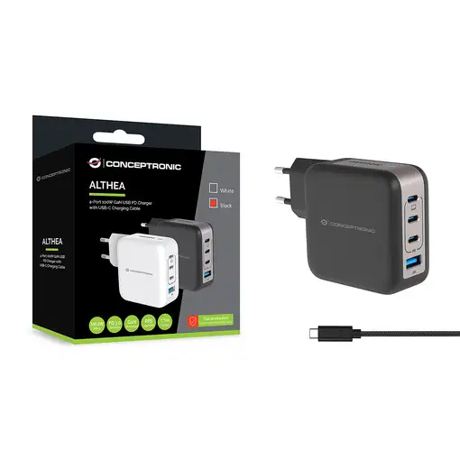 Conceptronic ALTHEA18B cargador de dispositivo móvil Universal Negro Corriente alt