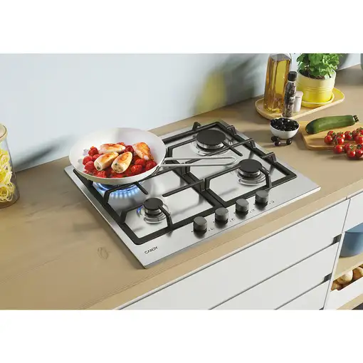 Candy Timeless CHG6BR4WX Acero inoxidable Integrado 60 cm Encimera de gas 4 zona(s