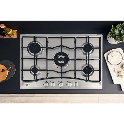 Hotpoint PCN 752 T/IX/HAR Acero inoxidable Integrado 75 cm Encimera de gas 5 zona(