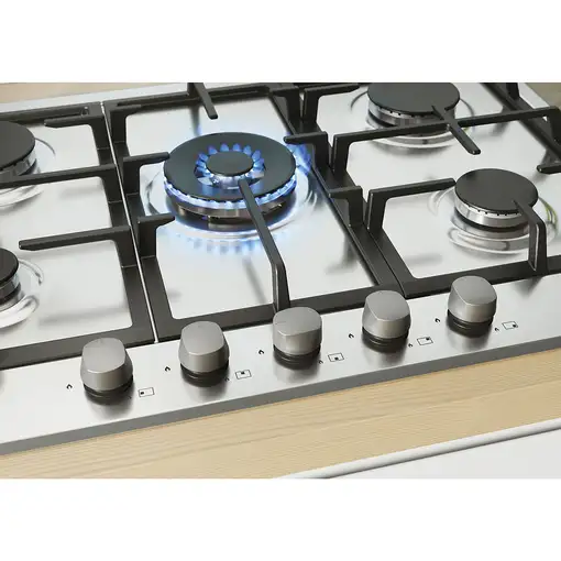 Candy Timeless CHG74WX Acero inoxidable Integrado 74.5 cm Encimera de gas 5 zona(s