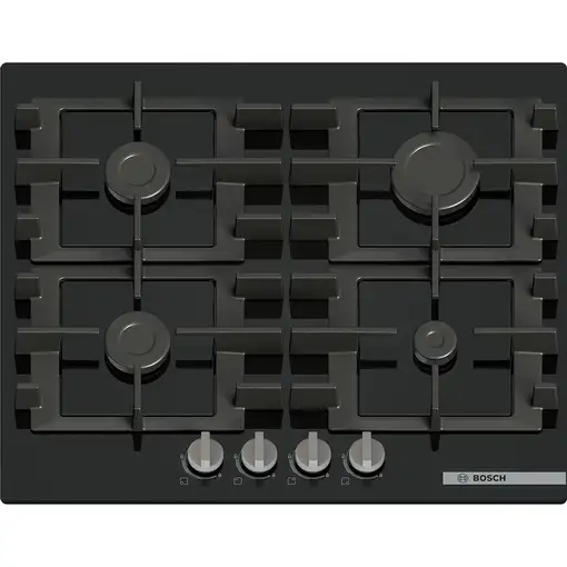 Placa de gas natural, Serie 4, 4 fuegos, negra PNP6B6K40 BOSCH