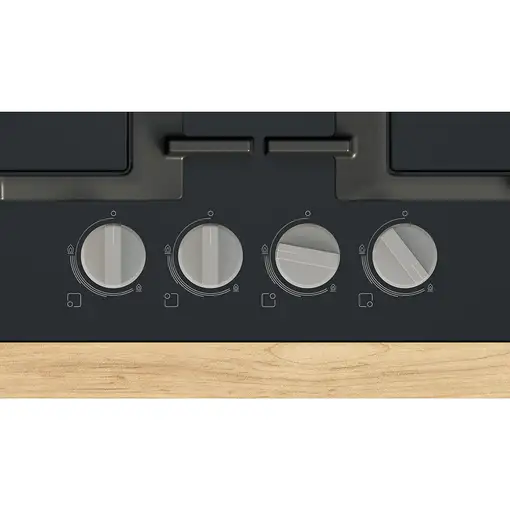 Placa de gas natural, Serie 4, 4 fuegos, negra PNP6B6K40 BOSCH