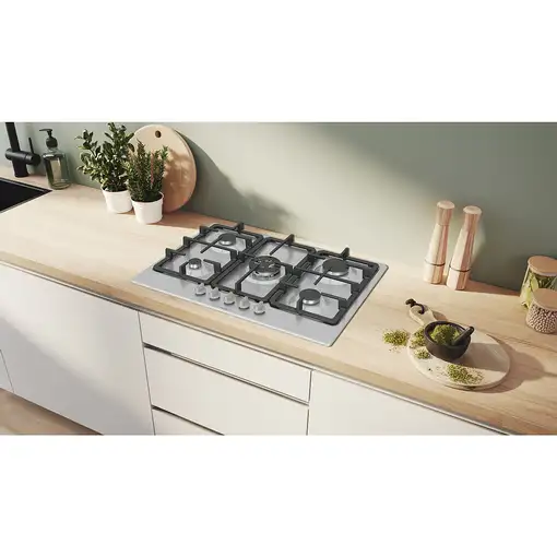 Bosch Serie 4 PGQ7B5K90 hobs Acero inoxidable Integrado 75 cm Encimera de gas 5 zo