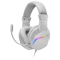 Mars Gaming MH122 Blanco, Cascos Gaming FRGB Over Ear con Micrófono, Sonido HiFi,