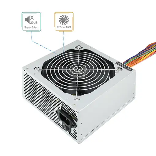 TooQ TQEP-500SSE unidad de fuente de alimentación 500 W 24-pin ATX ATX Plata