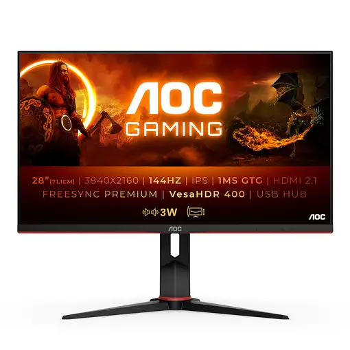 AOC G2 U28G2XU2/BK pantalla para PC 71,1 cm (28'') 3840 x 2160 Pixeles 4K Ultra HD AOC G2 U28G2XU2/BK pantalla para PC 71,1 cm (28'') 3840 x 2160 Pixeles 4K Ultra HD