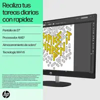 HP 27-cr0057ns AMD Ryzen™ 5 7520U 68,6 cm (27'') 1920 x 1080 Pixeles PC todo en uno