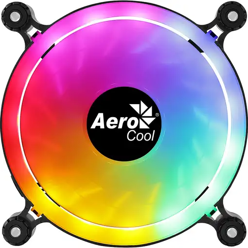 Aerocool SPECTRO12 Ventilador PC 12cm RGB Molex Silencioso Antivibración Negro