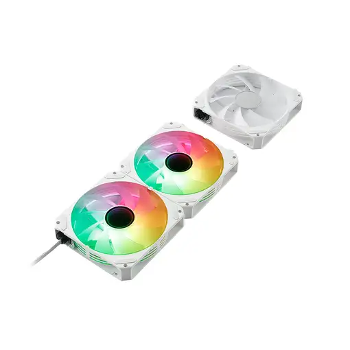 ABYSM Gaming Ventilador Arclight 2.0 Pack 3 en 1 Blanco, Iluminación ARGB y Capaci