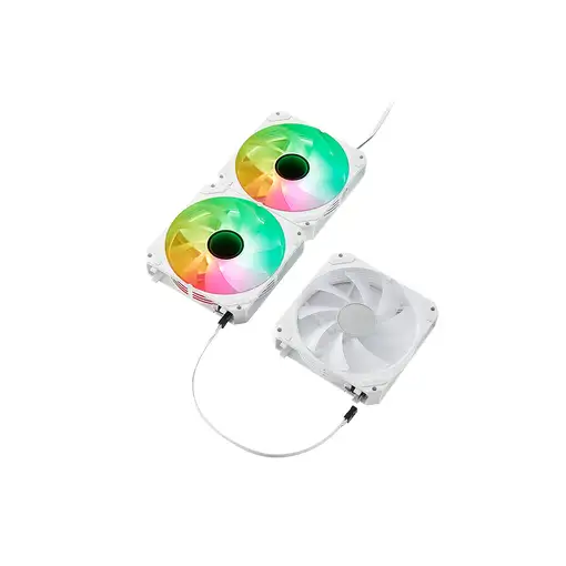 ABYSM Gaming Ventilador Arclight 2.0 Pack 3 en 1 Blanco, Iluminación ARGB y Capaci